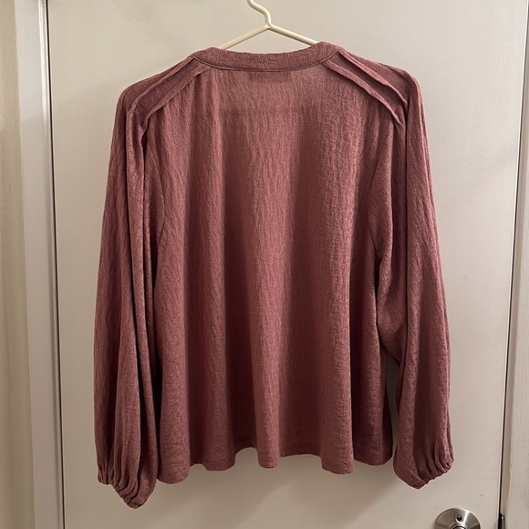 The Muses Lounge Textured Sweater Knit Cardigan with Blouson Sleeves Size L - Picture 5 of 7